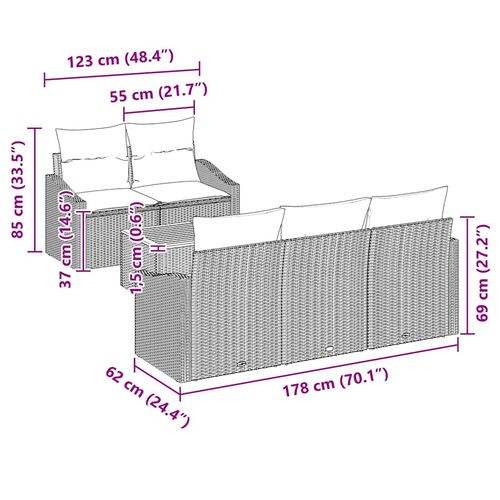 Zestaw Sof na Ogród 6 pcs beżowo-biały na Arena.pl