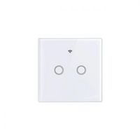 DOTYKOWY WŁĄCZNIK WIFI IP54 BIAŁY SZKLANY SMART LIFE 2 PRZYCISKI