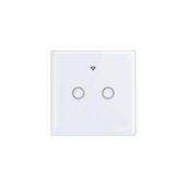 DOTYKOWY WŁĄCZNIK WIFI IP54 BIAŁY SZKLANY SMART LIFE 2 PRZYCISKI