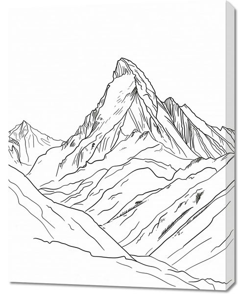 Obraz 70x90cm Górski Szkic zdjęcie 1