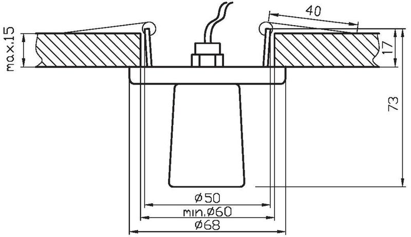 SK-23 CH G4 chrom opr. strop. stała kryształ 20W G4 walec zdjęcie 2