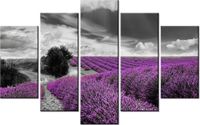 70 100CM OBRAZ 5 ELEM LAWENDA DRUK PŁÓTNO