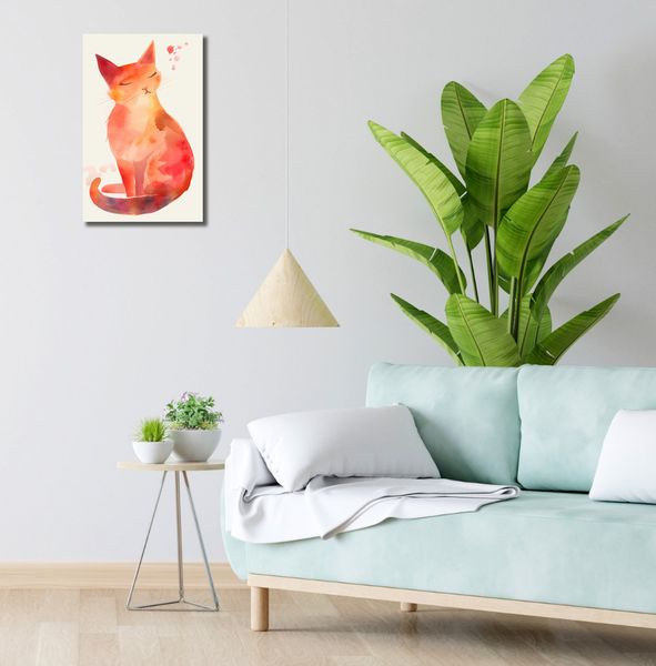 Obraz 30x50cm Akwarelowy Kot zdjęcie 2