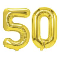 Balony foliowe liczba 50 złoty 100 cm