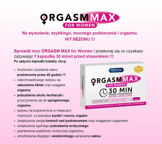OrgasmMax for Women-2 kapsułki na Arena.pl