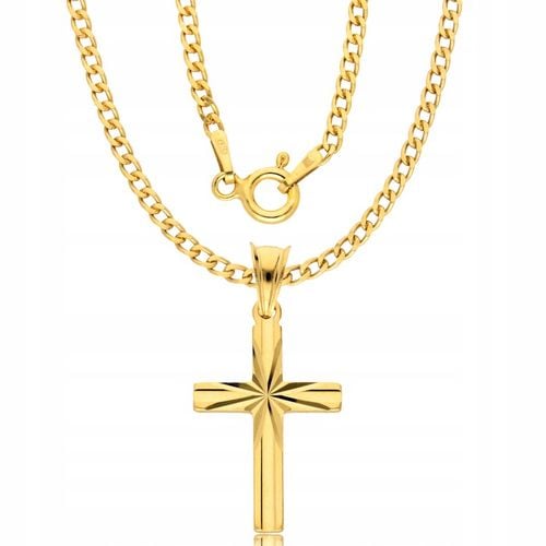Złoty Łańcuszek 925 Krzyżyk Komunia Chrzest Grawer na Arena.pl
