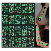 TATUAŻE DLA DZIECI DUSZKI ŚWIECĄCE W CIEMNOŚCI 20 ARKUSZY