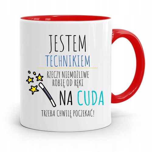 Dla Technika Kubek Czerwony Prezent Z Nadrukiem Ze Zdjęciem na Arena.pl
