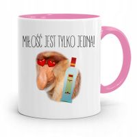 Kubek Różowy Nosacz Janusz Miłość Jest Tylko Jedna Z Nadrukiem Ze Zdjęciem