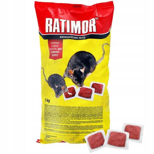 TRUTKA NA SZCZURY MYSZY TRUCIZNA GRYZONIE RATIMOR PASTA Czerwona 1KG na Arena.pl