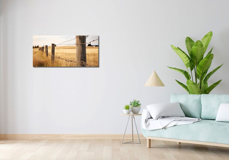 Obraz 90x40cm Płot na Polu zdjęcie 2