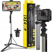 Kij Selfie ze Statywem TRIPOD do KAMER Telefonów z PILOTEM bluetooth 149CM