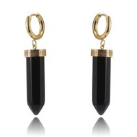 Kolczyki Ze Stali Szlachetnej Pozłacanej 14K Złotem Kryształ Górski Kst2904