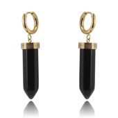 Kolczyki Ze Stali Szlachetnej Pozłacanej 14K Złotem Kryształ Górski Kst2904