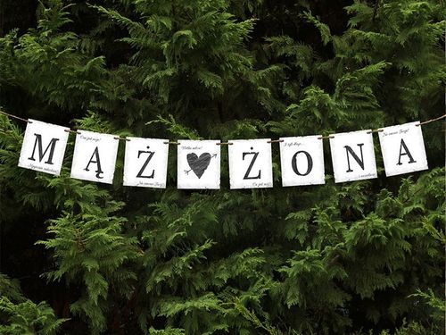 "Baner MĄŻ ŻONA, 100cm"_PDE na Arena.pl