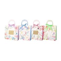 TORBA PREZENTOWA 34X34 Z KOKARDĄ PTAKI, KWIATY MIX INCOOD