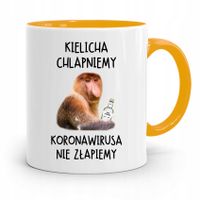 Kubek Żółty Nosacz Janusz Kielicha Chlapniemy Z Nadrukiem Ze Zdjęciem