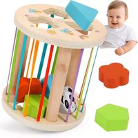 drewniany sorter klocków elastyczna kostka sensoryczna montessori