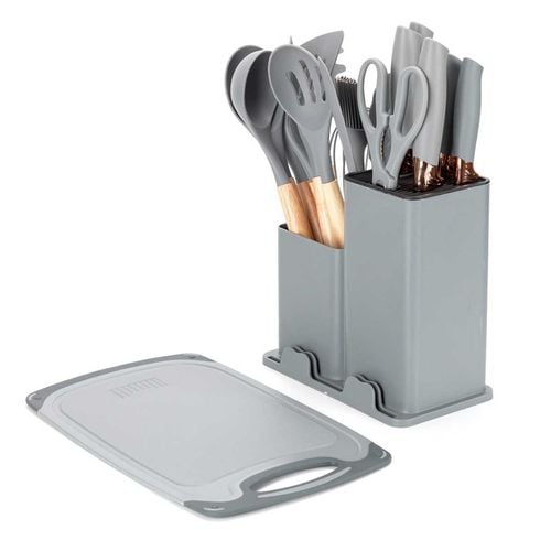 zestaw 19 elem. noży i przyborów kuchennych w stojaku e-6070 na Arena.pl