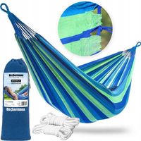 Hamak sznurkowy zielono-niebieski 260x100