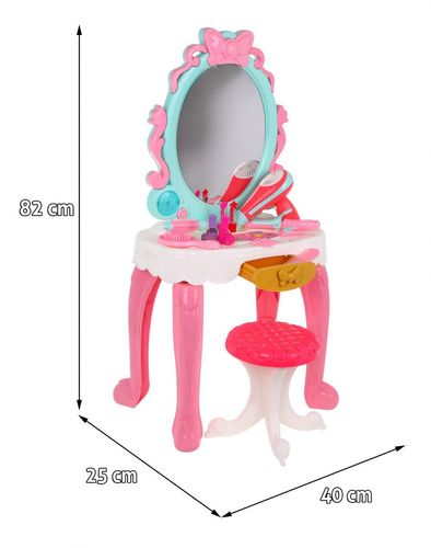 Interaktywna Toaletka Dla Dziewczynek 3+ Taborecik + Suszarka + Akcesoria na Arena.pl