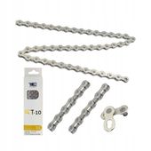 Łańcuch rowerowy 116 ogniw 10 rzędowy do roweru MTB srebrny 1/2x11/128