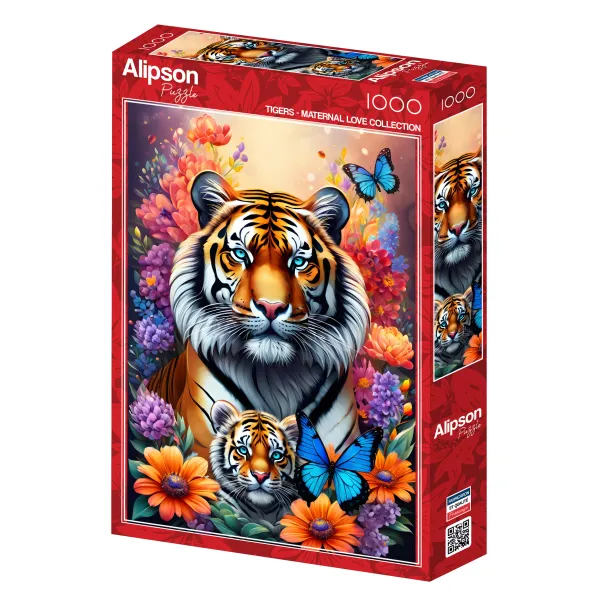 Puzzle 1000 elementów. Matczyna miłość. Tygrysy zdjęcie 1