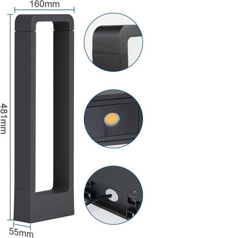 Lampa Ogrodowa Shuniu LED 7W 3000K 48cm zewnętrzne oświetlenie ścieżek na Arena.pl