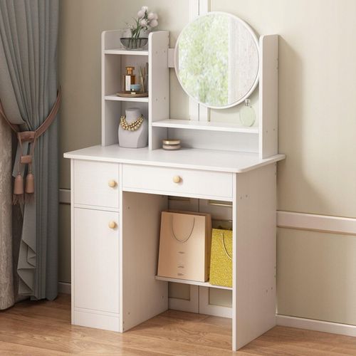TOALETKA Z LUSTREM Z SZUFLADAMI BIAŁA DO MAKIJAŻU GLAMOUR STYL na Arena.pl