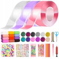 ZESTAW DO ROBIENIA TAŚMA NANO PUSZCZAĆ BAŃKI DIY Blow Bubble Dwustronna 3x