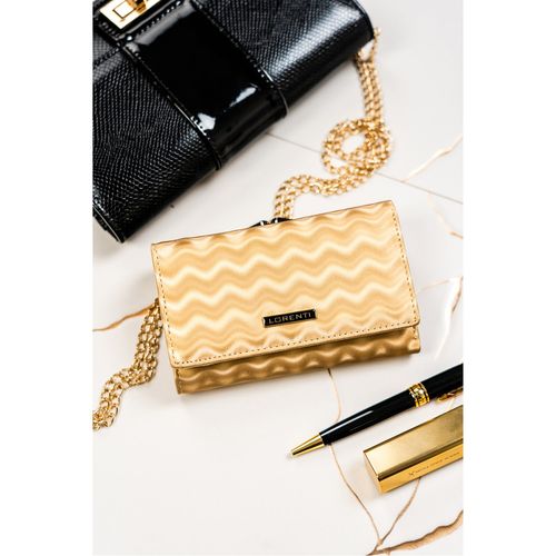 skórzany portfel damski na bigiel i zatrzask ze wzorem fal - lorenti na Arena.pl