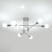 LAMPA SUFITOWA WISZĄCA ŻYRANDOL SREBRNY E27 LOFT NOWOCZESNY DO SALONU