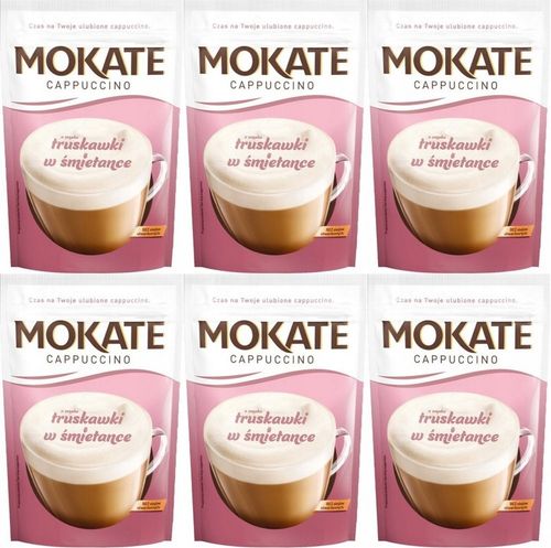 Pyszna Kawa Cappuccino Truskawka w Śmietance 110g Mokate x6 na Arena.pl