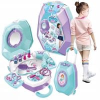 Toaletka na kółkach kosmetyki biżuteria suszarka lusterko Walizka SALON PIĘ