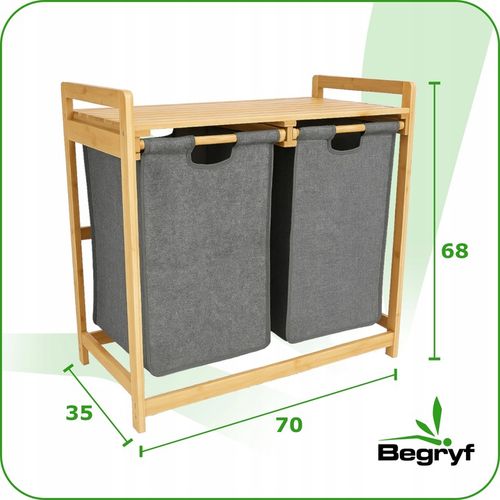 KOSZ na pranie BAMBUSOWY 2-komorowy EKO bielizna ŁAZIENKA worki na Arena.pl