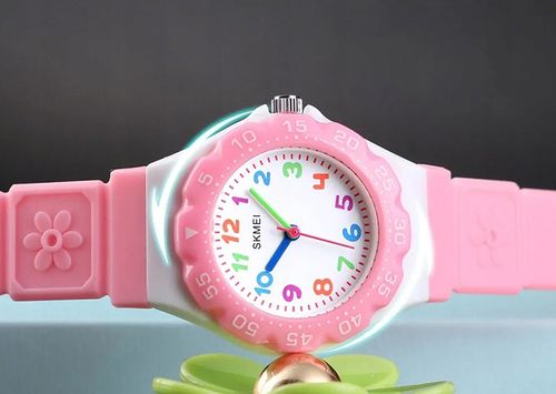 Zegarek dziecięcy SKMEI analogowy różowy fioletowy czytelna tarcza na Arena.pl