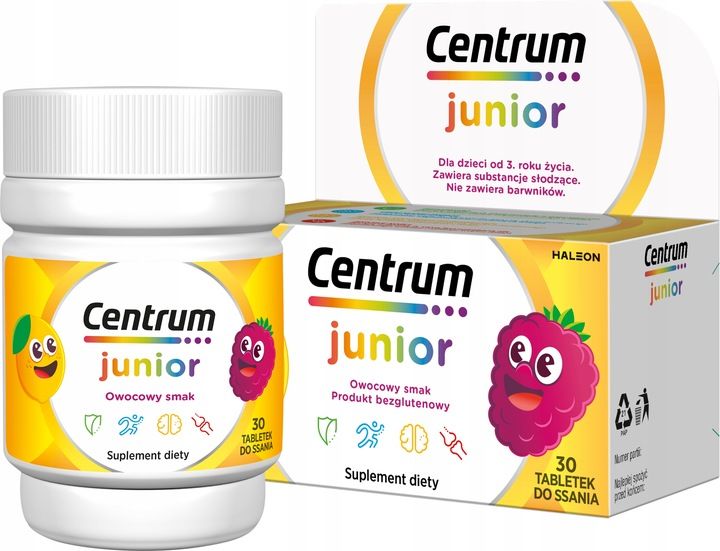 3x Multiwitamina Centrum Junior dla Dzieci minerały witaminy 30 tab zdjęcie 2