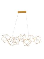 Designerska lampa wisząca Asis druciana do salonu złota