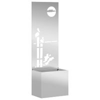 Donica ogrodowa z dekoracyjną płytą Srebrny 50 x 140 cm