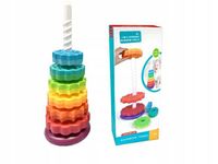 Karuzelka Piramidka TĘCZOWA EDUKACYJNA MONTESSORI ZABAWKA 41CM DZIECI