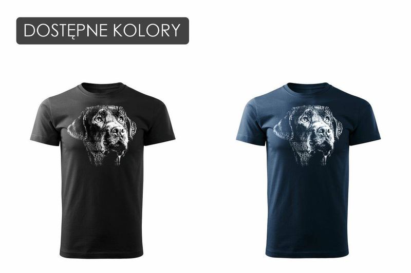 Koszulka Golden Retriever z Golden Retrieverem męska czarna REGULAR L zdjęcie 3