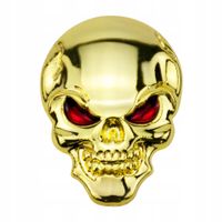 Emblemat Skull Czaszka Metalowa Zemsta Chrom 3D