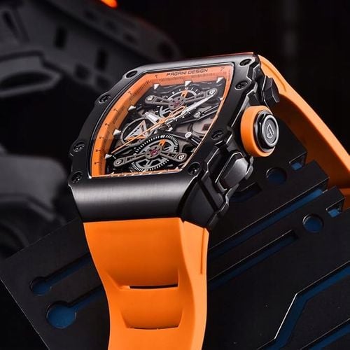 ZEGAREK MĘSKI PAGANI POMARAŃCZOWY KWARC SZKŁO SZAFIROWE ANALOGOWY PD-YS011 na Arena.pl