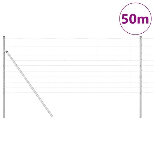 Ogrodzenie pastwiskowe Srebrny 50 x 1 m Stal galwanizowana na Arena.pl