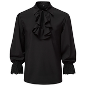 Koszula męska renesansowa piracka średniowieczna cosplay czarna retro S