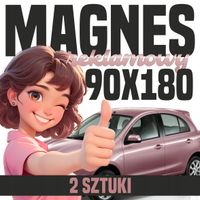 Mata Magnetyczna na Auto 90x180 cm - Profesjonalna Reklama magnes - 2 szt