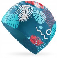 SILIKONOWY CZEPEK DAMSKI DO PŁYWANIA NA BASEN DŁUGIE WŁOSY W LIŚCIE