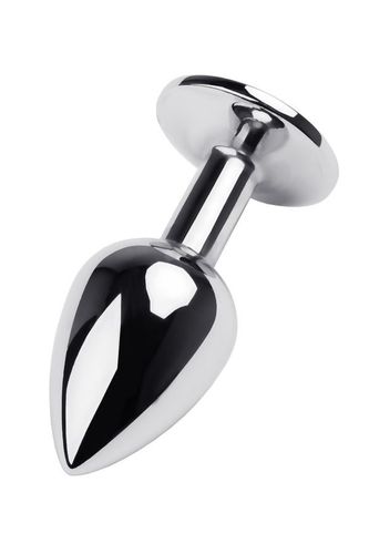 silver anal plug toyfa metal with black round shaped gem na Arena.pl