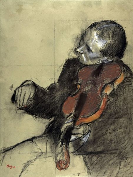 Violinist, Study for The Dance Lesson, Edgar Degas - plakat 50x70 cm zdjęcie 1