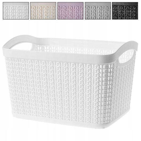 Pojemnik Pudełko 6,6L Organizer Kosz Biały 2szt zdjęcie 9